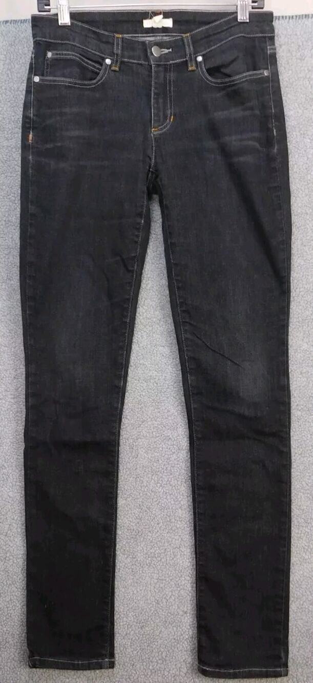 EILEEN FISHER Womens 4 Regular Black Stretch Denim Low Rise Skinny Jeans